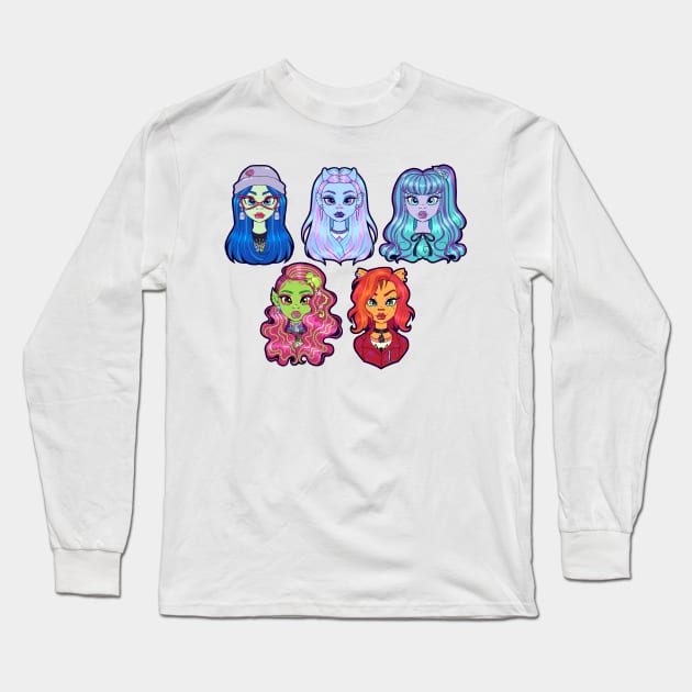 Monster High G3 Ghouls - Ghoulia, Abbey, Twyla, Venus, Toralei Long Sleeve T-Shirt by Bratzoid